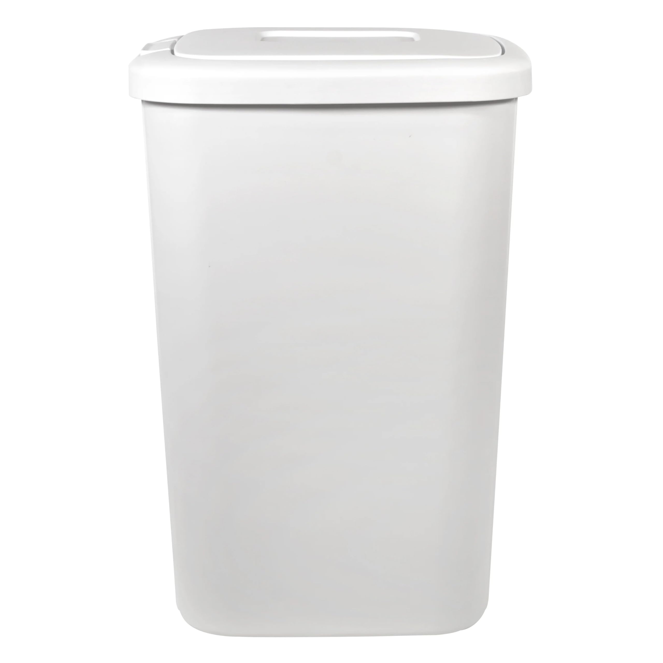 BHCHA 13.3 Gallon Trash Can, Plastic Touch Top Kitchen Trash Can (White)