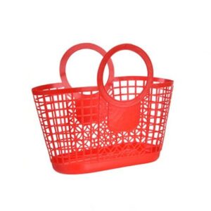 generic plastic storage basket with handle, plastic shopping baskets kitchen fruit vegetable storage basket portable shower bath baskets(red), am15sd0eq90us