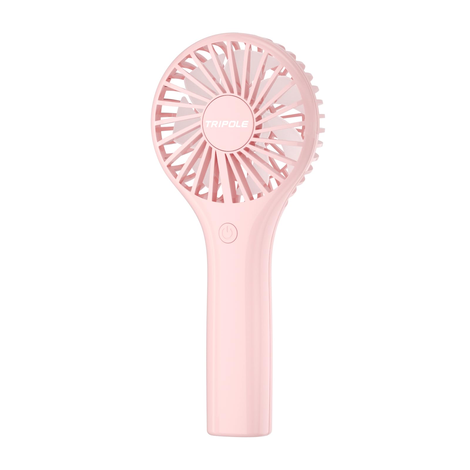 TriPole Portable Fan Handheld Fan Mini Personal Fan 3 Speeds, Powerful Little Battery Hand Held Fan for Travel Trip Outdoor Concerts, Cute Small Rechargeable Lash Fan for Makeup Skincare Drying, Pink