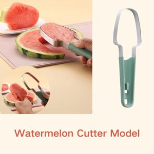 3 In 1 Watermelon Fork Slicer Cutter,2024 New Portability Watermelon Cutter Slicer Tool, Stainless Steel Watermelon Fruit Knives, Portability Knife Fruit Fork for Camping Kitchen Gadgets (1PCS)