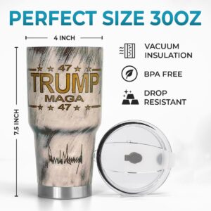 Joymarke MAGA Trump Tumbler 2024, Skull American Flag 30 Oz Tumbler, Trump Coffee Cups, USA Flag Tumbler Insulated Cup With Lid, Patriotic Birthday Gifts for Women Men, Republican Tumbler Cups