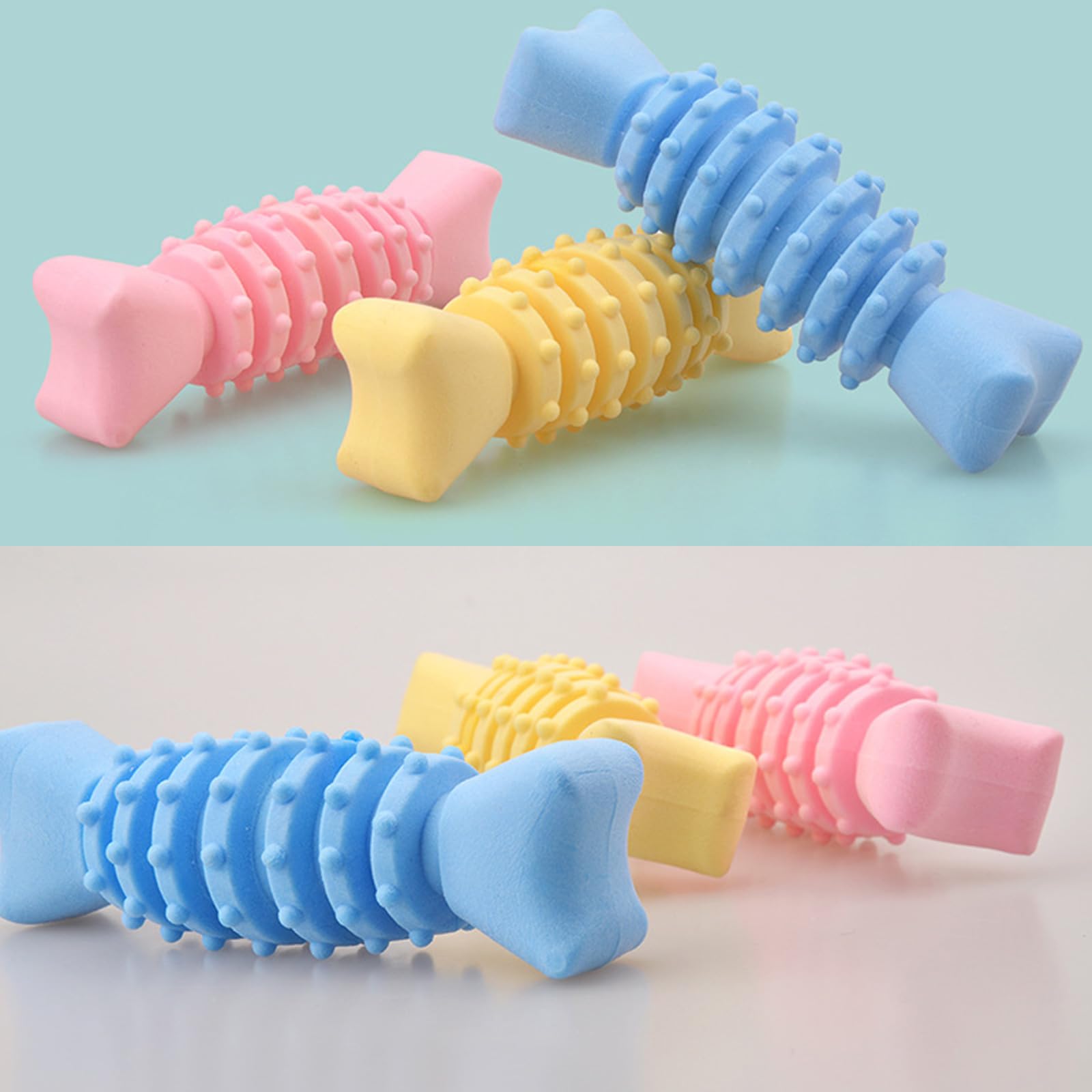 Ldabrye Dog Chewing Toy Dog Chewable Bone Toy 3Pieces Boredom Pets Toy Large Breeds Biting Toy Teether Chew Toy for Dogs Dental Care for Dogs