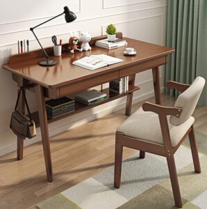 litaitai modern minimalist solid wood desk simple computer desk writing desk student study desk home use desk（not include chairs） (80cm/31.5'')