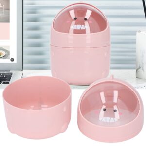 Aladeno Mini Desktop Trash Can Wastebaskets Cute Dinosaur Style Large Mouth Detachable Design Nonslip Bottom Plastic Mini Trash Can (Pink Baby Dinosaur)