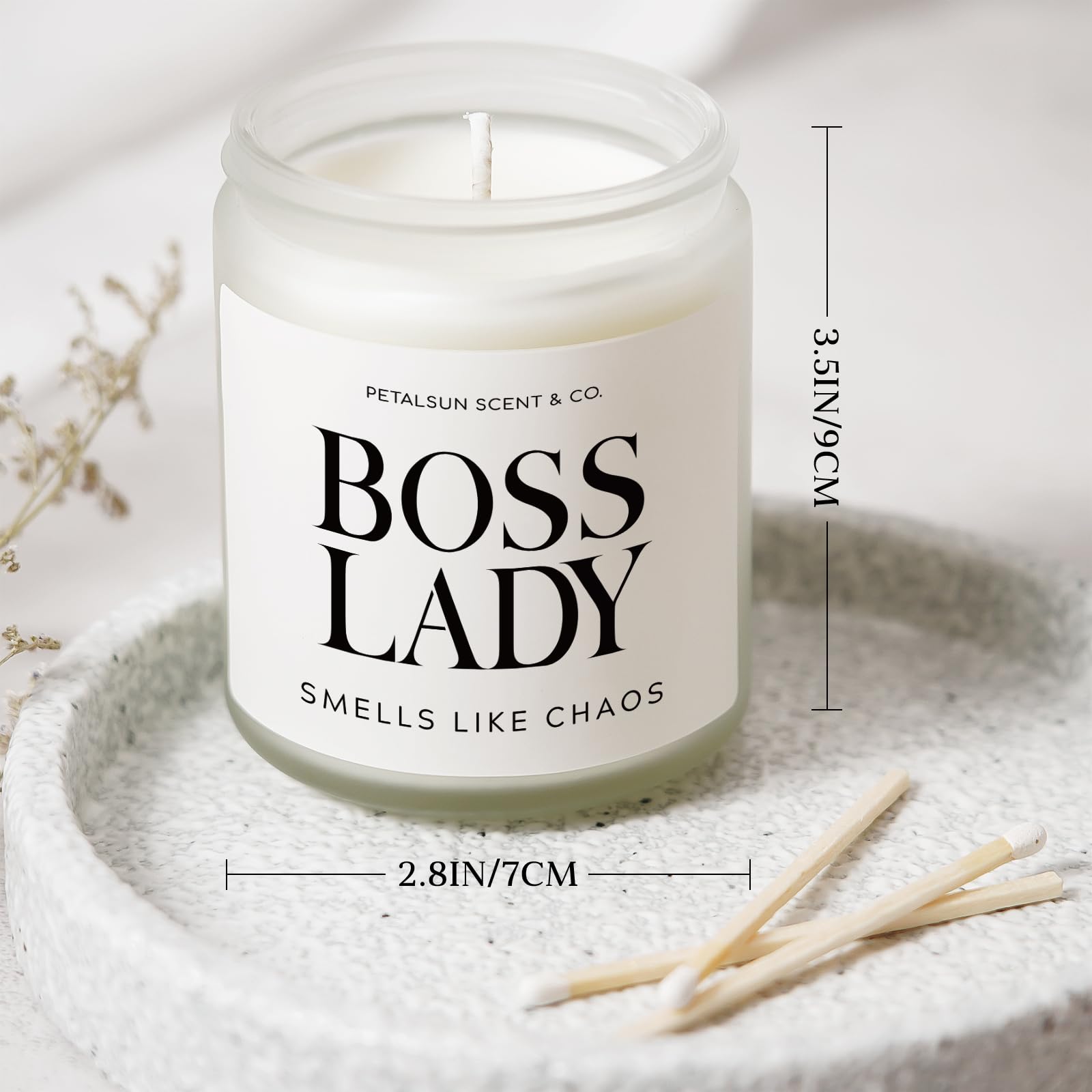 PETALSUN Boss Lady Gifts for Women - Handmade Candle Gifts for Boss - Best Boss Gifts for Women, Cool Gifts for Bosses, Boss Day Gifts, 7oz Soy Wax Candle (Lavender)