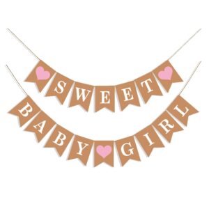 sweet baby girl banner baby girl shower banner baby girl shower sign baby shower banner for girl for baby girl shower decor rustic baby shower decorations girl pink baby shower decorations