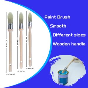 Wesquer 3-Pack Small Paint Brushes - Trim Paint Brush Edge Painting Tool for Detail Areas and Small Repairs - Ideal for Art, Sash, Baseboards, and House Wall Corners with 0.6” 0.7” 0.8”