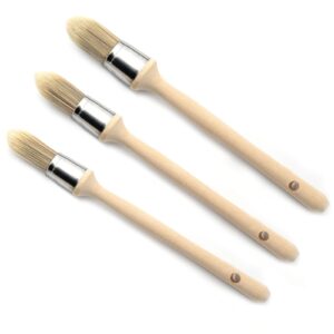 wesquer 3-pack small paint brushes - trim paint brush edge painting tool for detail areas and small repairs - ideal for art, sash, baseboards, and house wall corners with 0.6” 0.7” 0.8”