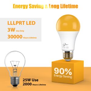 3W LED Amber Light Bulbs, 1600K Warm White 180LM Night Light, Blue Light Blocking, Energy Saving, 30W Replacement, Sleep Aid E26 Base Light Bulb for Bedroom, Baby Nursery Room, Non-Dimmable