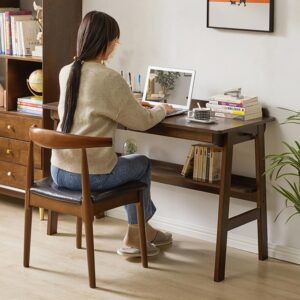 LITAITAI Modern Minimalist Solid Wood Desk Simple Computer Desk Writing Desk Student Study Desk Home Use Desk（Not Include Chairs） (80CM/31.5'')