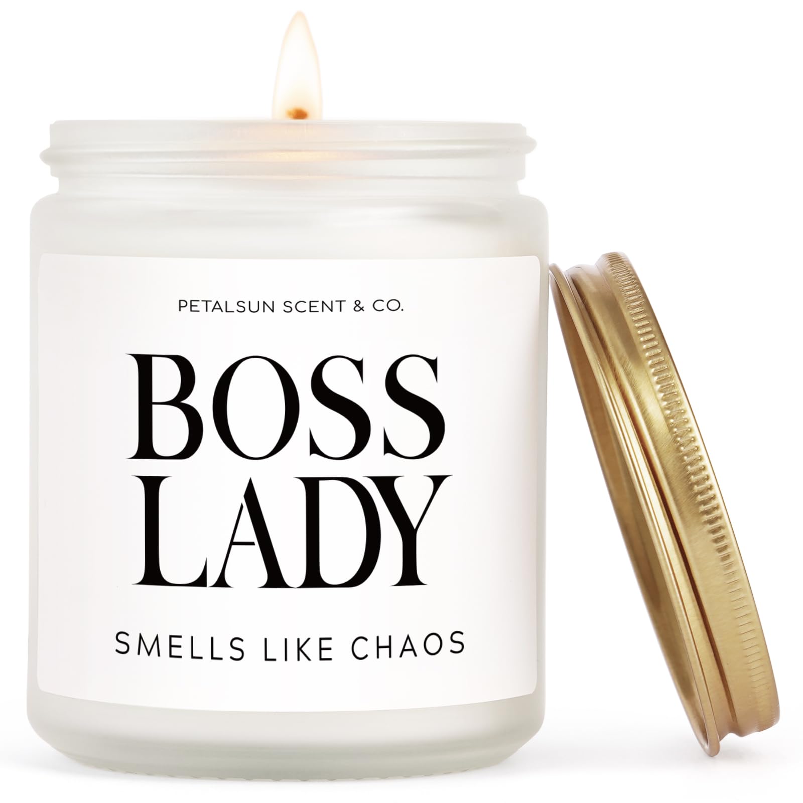 PETALSUN Boss Lady Gifts for Women - Handmade Candle Gifts for Boss - Best Boss Gifts for Women, Cool Gifts for Bosses, Boss Day Gifts, 7oz Soy Wax Candle (Lavender)