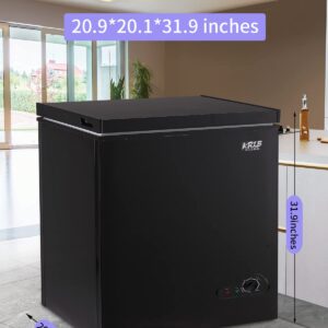 Krib Bling 7.0 Cu.Ft Chest Freezer Two Removable Basket, Deep Compact Freezer with 7 Gears Temperature Control(-4°F to 6.8°F), for House, Kitchen, Garage, Basement, Shop, Black