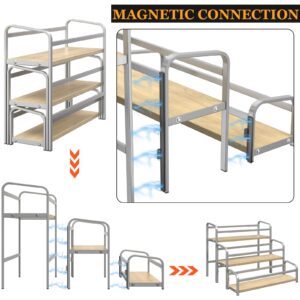 Coffee Syrup Organizer 3-Tier, 12 Bottles Capacity Syrup Rack for Coffee Bar Station, Wine Rack for Countertop, Tiered Spice Racks for Cabinet, Bottle Display Shelf Magnetic one-Step Installation