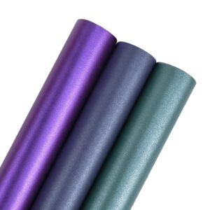 fuhitim christmas wrapping paper, purple green blue matte wrapping paper-lustre paper gift wrapping paper mini roll-3 roll-17in*120in per roll, perfect for christmas,wedding,birthday,baby shower