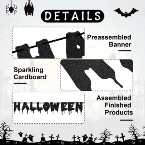 Black Glitter It's Frickin Bats I Love Halloween Banner - Hanging Paper Garland Bunting Banner Bloody Bat-Themed Decorations, Photo Backdrop for Wall Home Mantle Office Wall Spooky Party Supplies