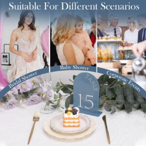 Acrylic Wedding Table Numbers 1-15 Table Number Stands Bulk Wedding Table Signs Stand Table Number Holders With Cards Wedding Table Numbers Stands for Bridal Shower Reception Anniversary (Dusty Blue, 5x7)