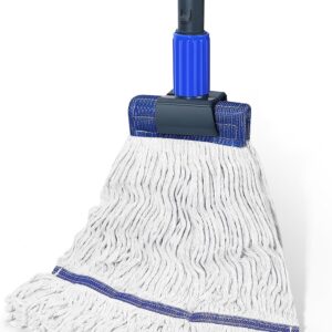 Commercial Mop Heavy Duty Industrial Cotton Mop,Looped-End String Wet Mop for Floor Cleaning with Long Handle, Janitorial Mop for Home,Garage,Office, Workshop, Warehouse