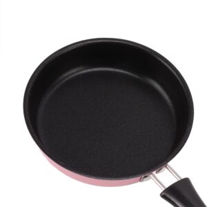 MEKOTRIN Non Stick Frying Pans Stainless Steel Skillet Small Omelet Pans Calibre 4 Inch(4 Inch, Pink)