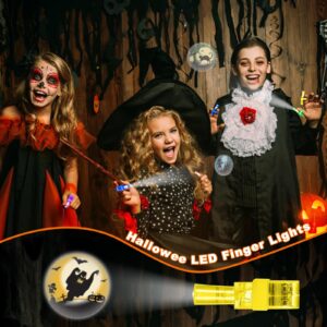 Halloween Party Favors for Kids 36 PCS LED Light Up Finger Lights Halloween Goodie Bag Fillers Stuffers, Glow in The Dark Toys Bulk Halloween Treats Non Candy for Party Classroom Prizes Trick or Treat