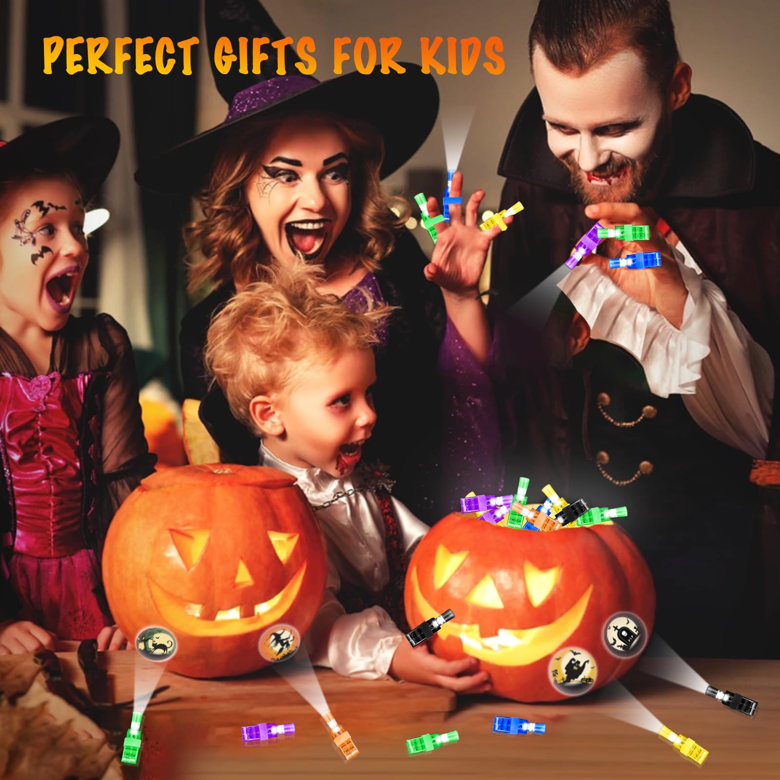 Halloween Party Favors for Kids 36 PCS LED Light Up Finger Lights Halloween Goodie Bag Fillers Stuffers, Glow in The Dark Toys Bulk Halloween Treats Non Candy for Party Classroom Prizes Trick or Treat