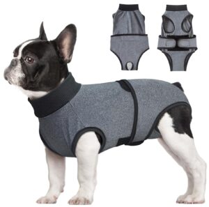 idepet dog recovery suit for dogs after surgery,onesie dogs surgery suit female male soft breathable pet bodysuit e-collar & cone alternative surgical spay suit abdominal anti licking wounds (m)