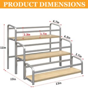 Coffee Syrup Organizer 3-Tier, 12 Bottles Capacity Syrup Rack for Coffee Bar Station, Wine Rack for Countertop, Tiered Spice Racks for Cabinet, Bottle Display Shelf Magnetic one-Step Installation