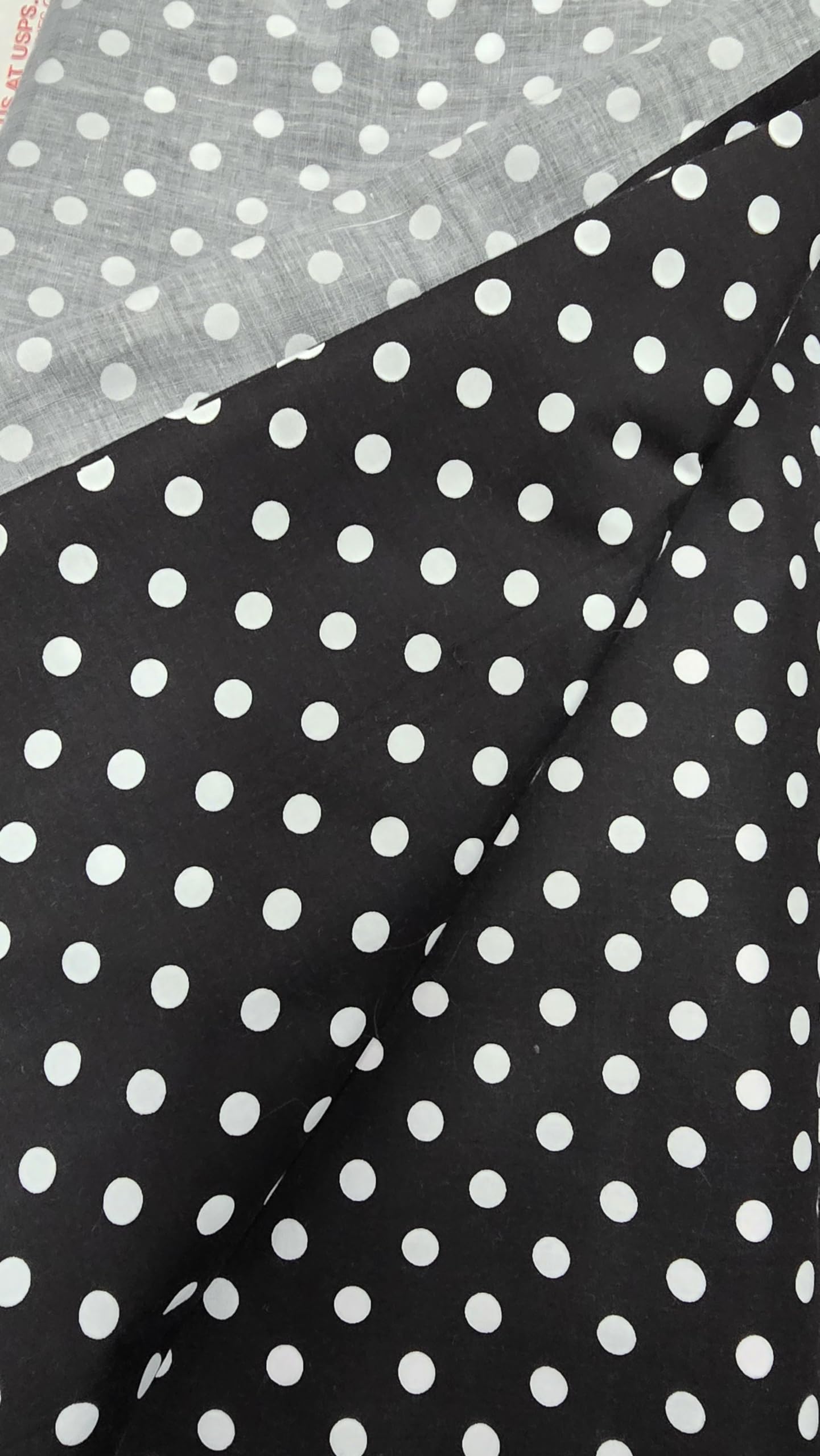 AD FABRIC, Polycotton Printed Polka Dots, Mini Dots, 60" Wide, Sold by Yard, in Continuous Yards (Black/White)