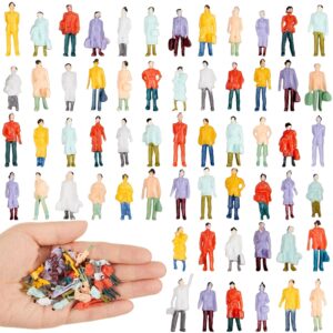 hungdao 100 pcs small 1: 87 ho scale tiny people figurines miniature people figurines for park street miniature scenes sitting standing tiny people architectural people painted figures