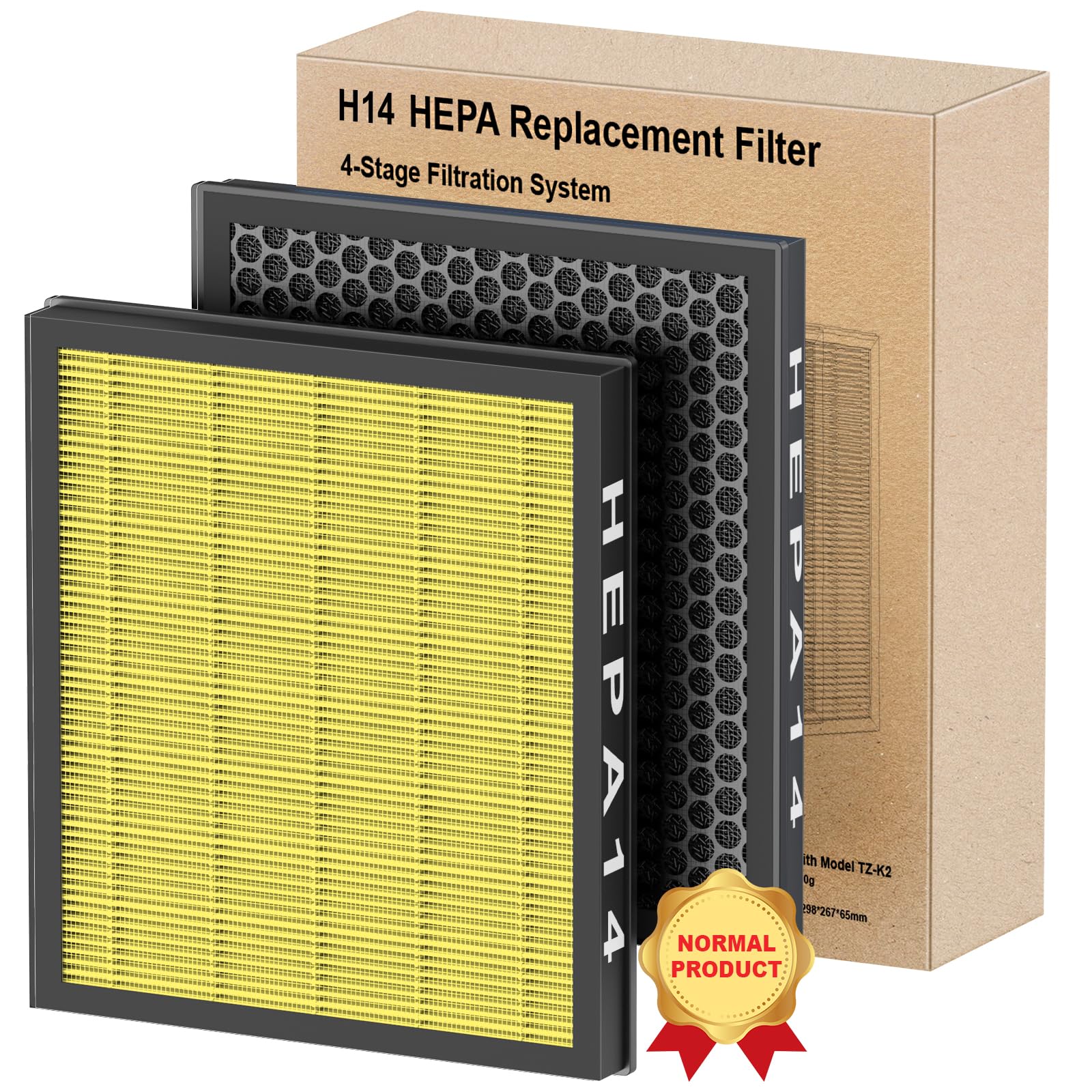 FRESHDEW Air Purifier Fliter Replacement, H14 HEPA Air Filter High Filtration Filter Suitable AP304 for Dust, Pet Dander, Smoke, Pollen for Bedroom and Office- Standard Version 2PCS(PET Filter)