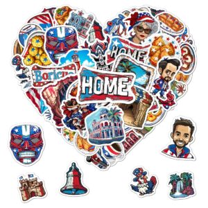 pack 50 pcs travel puerto rico stickers for water bottles funny laptop cups scrapbooking luggage journaling teens boys girls adults waterproof aesthetic sticker small vinyl decals