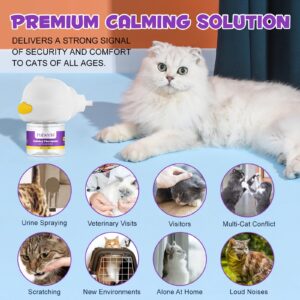 NATURE ZIRAN Cat Pheromones Calming Diffuser, 2 in 1 Cat Calming Starter Kit (Diffuser Head + 2pcs 48ml Vial) for 60 Days Use, Enhanced Cat Calming Diffuser Kit for Cat Anxiety Relief