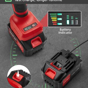 21v Cordless Power Angle Grinder Tool, 9500RPM Brushless 3-Variable-Speed Electric Metal Grinder with 1x4000mAH Battery&Battery Indicator, Cutting Wheels, Flap Disc and Auxiliary Handle for Metal/Wood