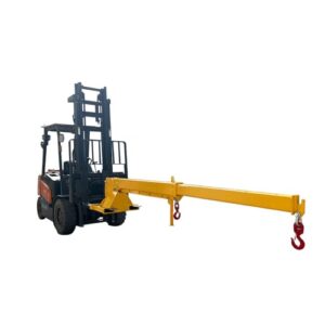 BREVELTION 4400lb/2ton Loading Capacity Forklift Mobile Crane Telescopic Arm with 0-75 Degrees Adjustable Tilt Angle 7ft-12ft Extension Attachments Boom Truss Hoist Jib Towing Handling Equipment