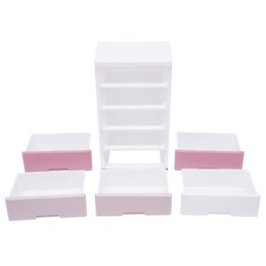 LUNUMAOS 5-layer gradient pink storage cabinets, lockers with drawers to store clothes, towels, toys and other items, suitable for home, living room, bedroom