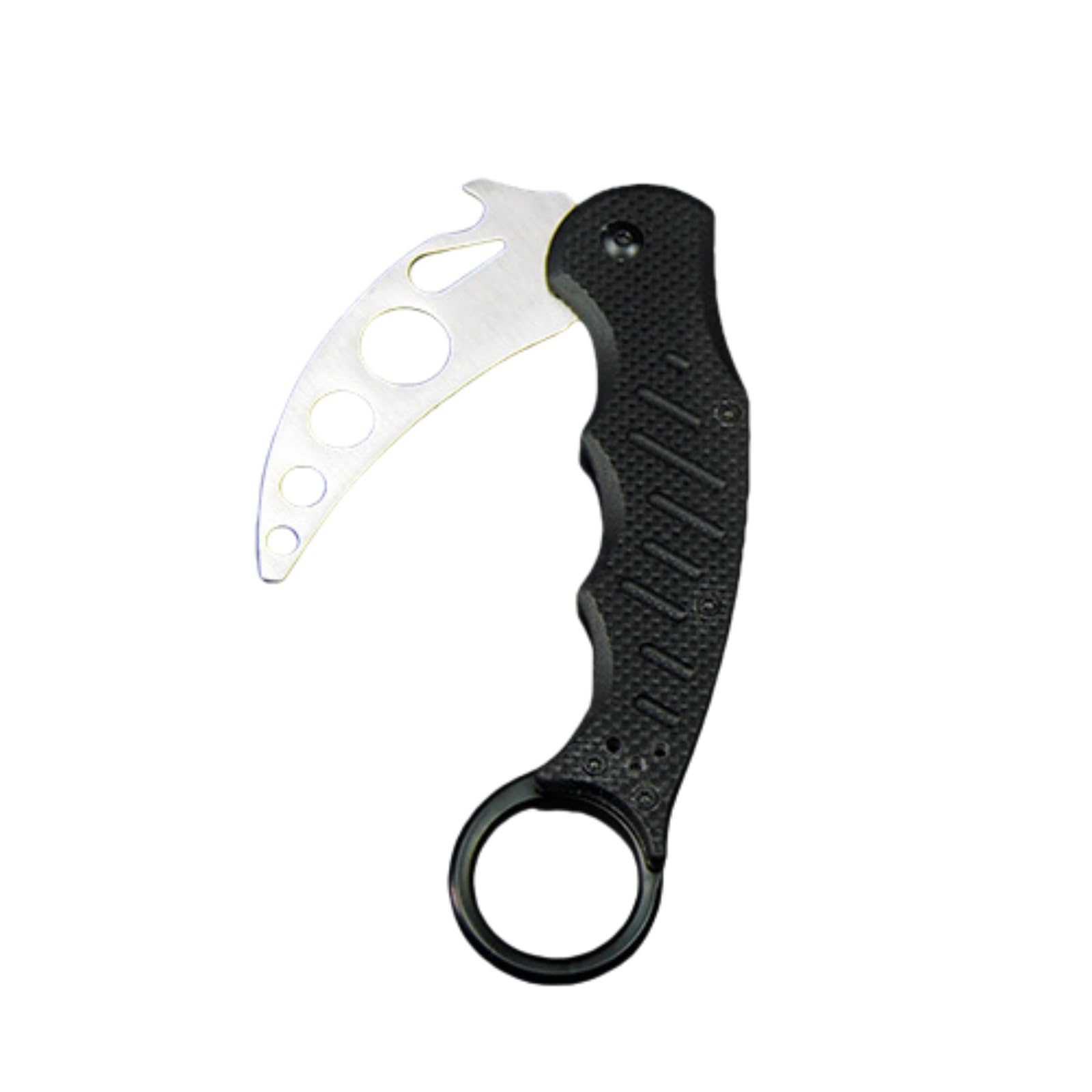 SWDAE Karambit Trainer Knife, Folding Pocket Knife, Dull Liner Lock, G10 Anti-Slip Stainless Steel Handle, Finger Holes, Pocket Clip