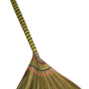 (6 Packs) Traditional Asian Broom Trio - 40" Vietnamese Straw Brooms for Gentle Cleaning