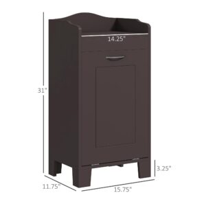 HOMCOM 31" Tilt Out Laundry Hamper, Free Standing Home Organizer Hamper, Bathroom Storage Cabinet, Coffee