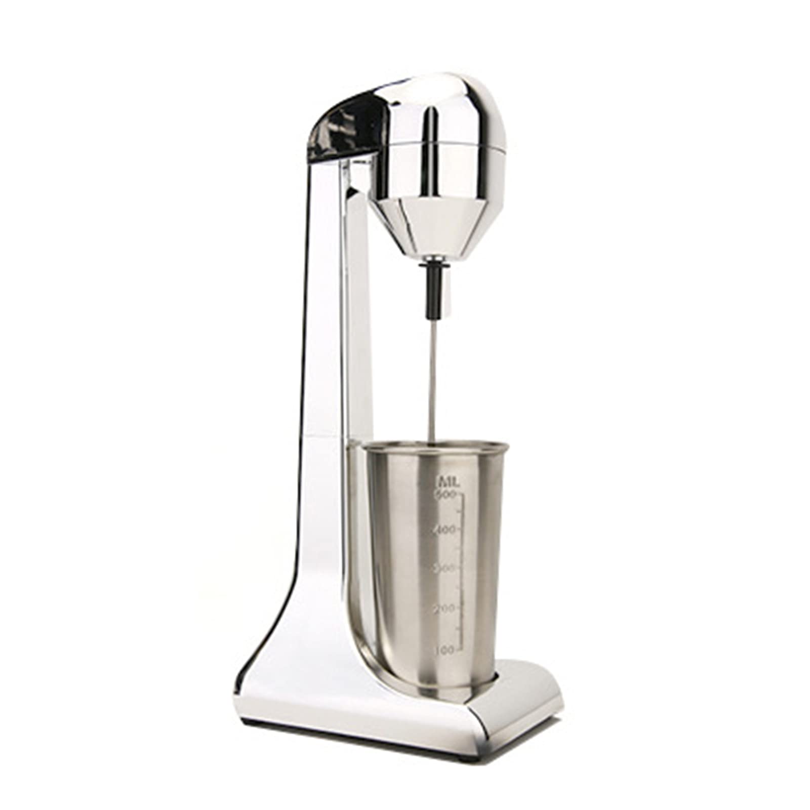 Knwigoe Milkshake Maker Drink Mixer Machine Stainless Steel Milk Blender 2 Speed Shaking Beverage Combo Mixing Frother with Cup 500 ml/28.16oz (23000rpm)