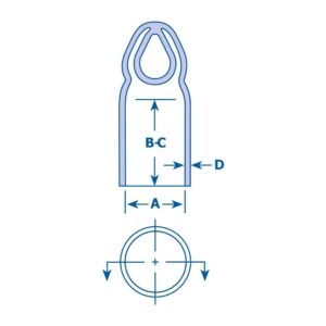 MOCAP Hanger Caps - 1.750" x 0.750" Round Vinyl Hanger Cap (VHC9398) Material: Black Vinyl VHCC9398-5 (qty112)