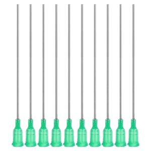 patikil blunt tip dispensing needles 18g, 10 pcs 4 inch industrial liquid dispenser needle with lure lock for refilling liquid ink adhesive glue, green