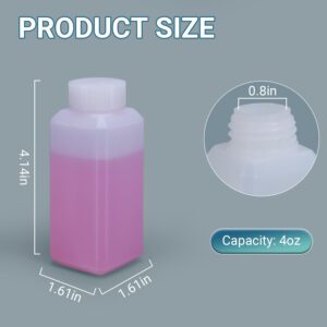 UMETASS Plastic Container Lab Chemical Reagent Bottles 4oz Liquid Solid Storage Bottles Sample Storage Container Sealing Bottle with Cap for Food Stores (Translucent, 4oz,10 PACK)