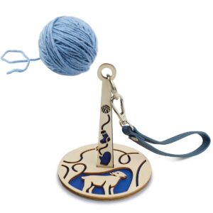 yarn holder,portable wrist yarn holder,yarn holder for crocheting,yarn organizer with wrist strap,yarn holder stand,prevents tangling for effortless crocheting and knitting on-the-go (blue)