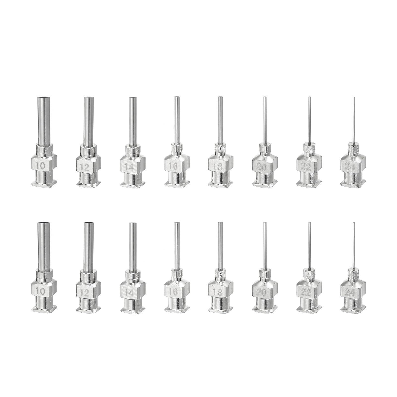 PATIKIL Blunt Tip Dispensing Needle Different Gauge, 16 Pcs 0.5 Inch Stainless Steel Liquid Dispenser Needles with Lure Lock for Refilling Liquid Inks Adhesives Glue