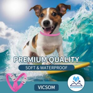 VICSOM 4 Pack Flea Collar for Dogs, Flea and Tick Collar for Dogs, 32 Months Flea and Tick Prevention for Dogs, Dog Flea and Tick Treatment, Water-Resistant & Adjustable Dog Flea Collar - Pink