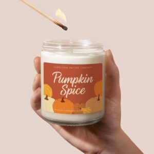 LUMELOOM Fall Candles, Pumpkin Candle - 9oz Aromatherapy Cinnamon Pumpkin Spice Scented Soy Wax Candle - Pumpkin Candle for Home, Autumn Candle, Fall Gifts for Women