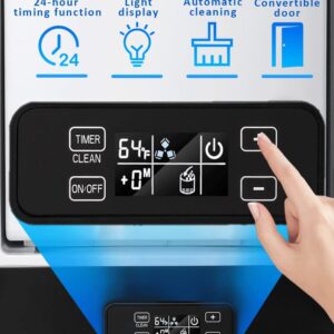 Joy Pebble Commercial Cube Ice Maker，Built-in Ice Maker Machine, 80lbs/Day, 40 Ice Cubes/Cycle, Reversible Door, Drain Pump, 24H Timer & Self-Cleaning, Under Counter Ice Cube Machine for Home, Black