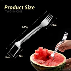 Watermelon Cutter 2-in-1 Stainless Steel Fruit Cutter Watermelon Slicer Kitchen Gadgets Watermelon Cutter Slicer Tool(1PCS)