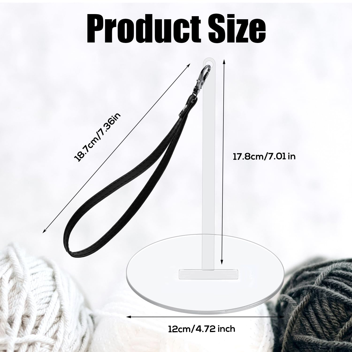 Large Wrist Yarn Holder, Acrylic Yarn Holder with Wrist Strap Portable Yarn Organizer Yarn Holder Spinner for Craft Lovers Knitting, Prevent Tangling