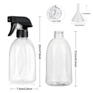 Bynccea Empty Clear Plastic Spray Bottles 13.5oz/400ml Adjustable Nozzle Mist/Stream Water Spray Bottle Heavy Duty Spraying Bottles Plant Mister Spray Bottle for Cleaning Solutions, Plants, Hair