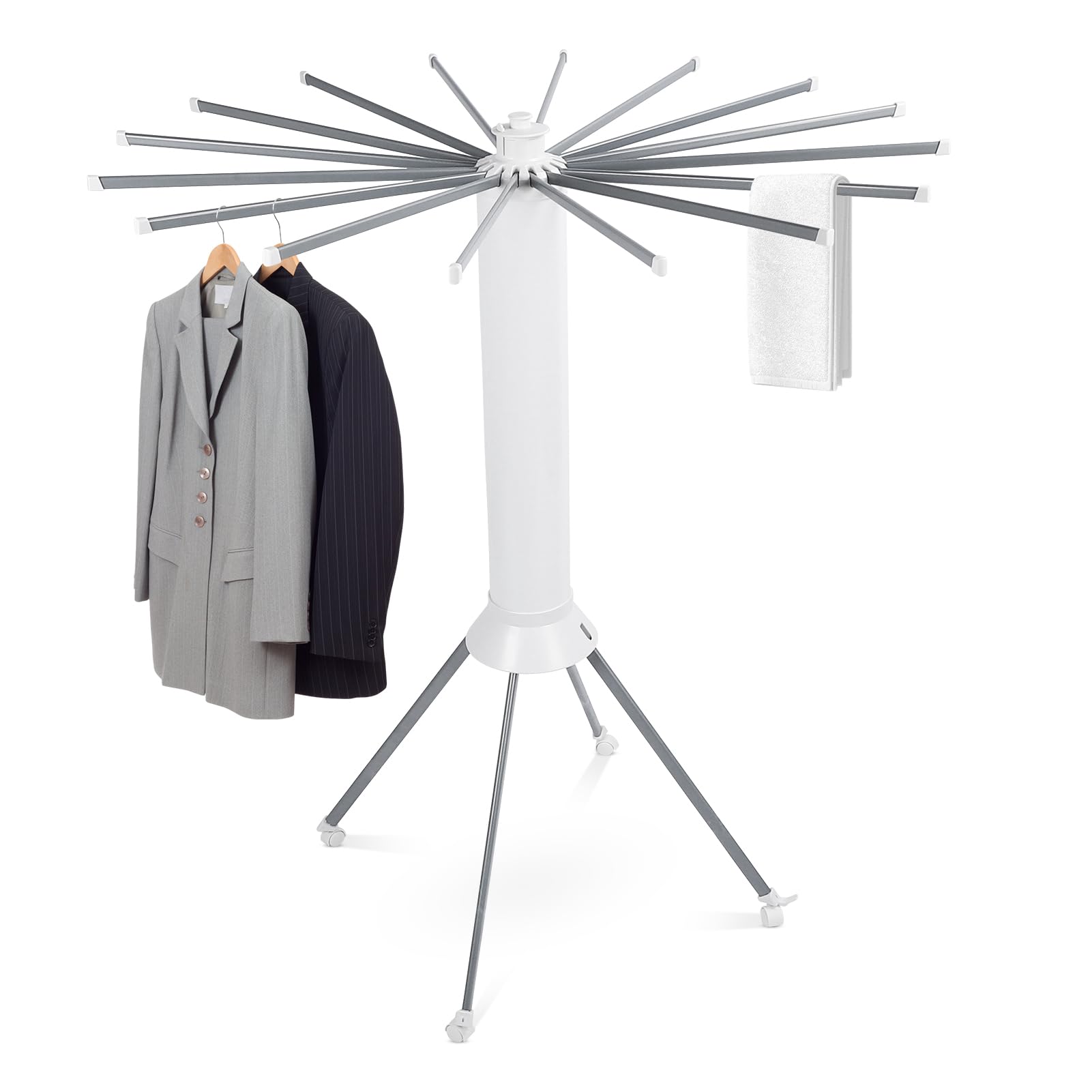 Tripod Clothes Drying Rack, Octopus Cylinder Clothes Drying Rack, Portable Tripod Laundry Drying Rack, Clothing Coat Rack Stand Foldable Outdoor, Aluminum Clothes Hanger for Home Outdoors Travel